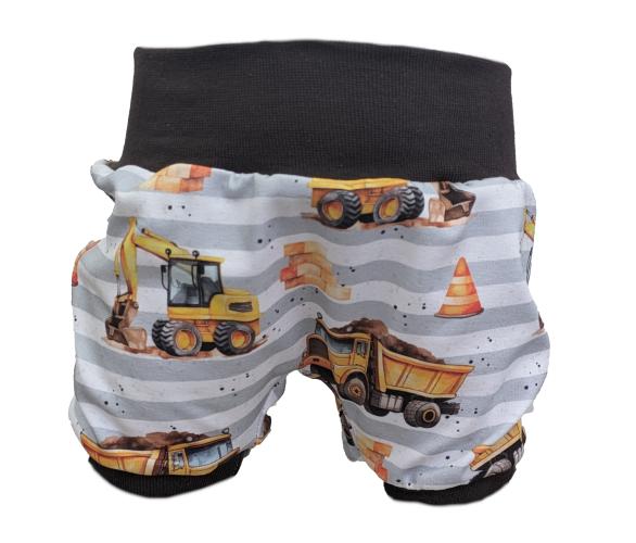 Kurze Pumphose Baustellen Fahrzeuge – Leichte Sommerhose aus Baumwolljersey